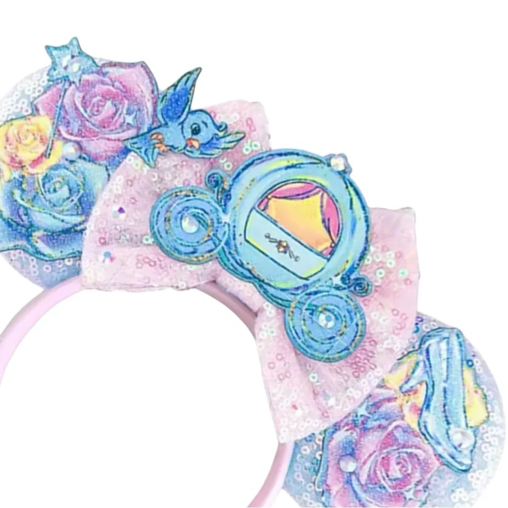 Disney Cinderella Mickey Ear Headband for Girls & Women’s Princess Sequin Bow